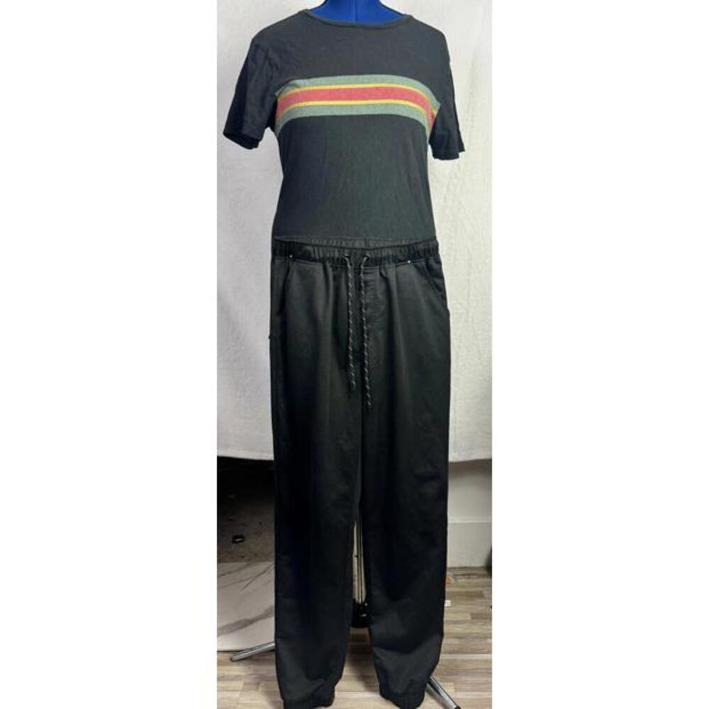 shein black jogger sweatpants elastic waist drawstring lounge streetwear tapered